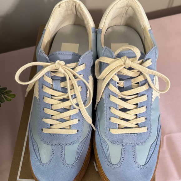 Dolce Vita Light Blue and White Sneakers - Picture 3 of 9